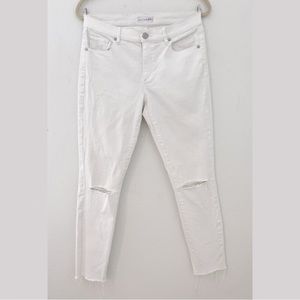 Loft White Ripped Skinny Jeans | Size 29